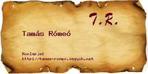Tamás Rómeó névjegykártya